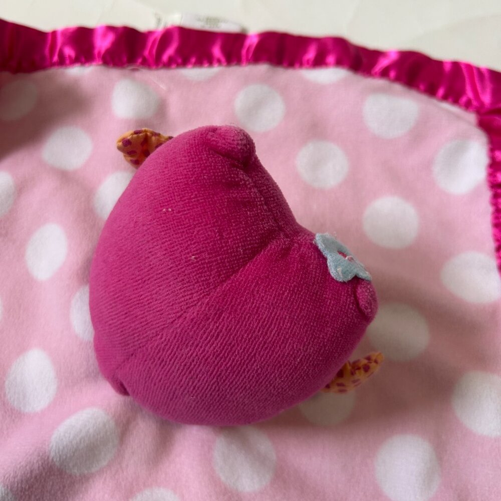 Circo Target Pink Owl Baby Lovey Polka Dot Plush Security Blanket Satin Trim - Picture 13 of 14